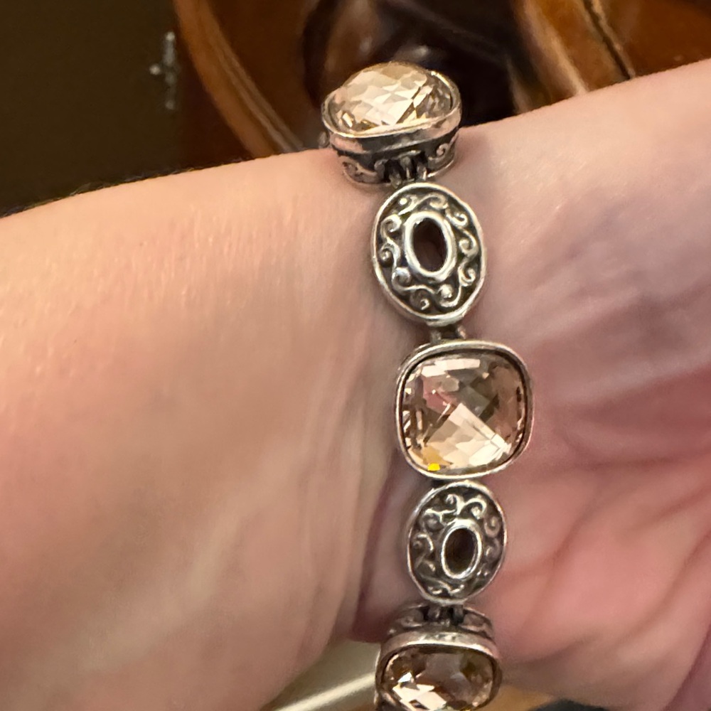 Brighton Silver and Tan Bracelet